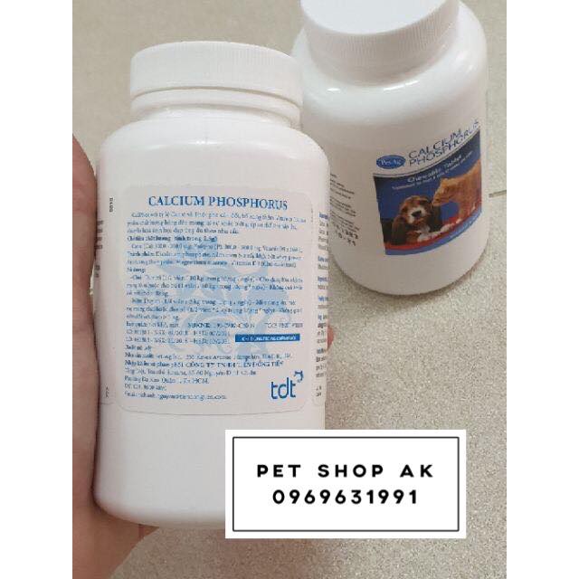 Calcium Phosphorus / Canxi viên cho Chó mèo - hộp 50 viên, nhập Mỹ