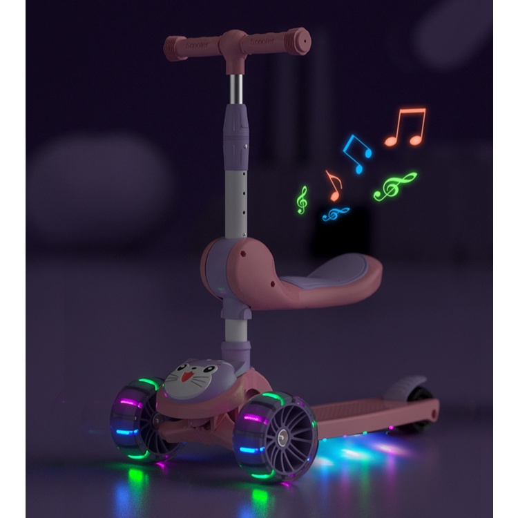 Xe trượt SCOOTER, xe trượt đồ chơi cho bé có nhạc và đèn phát sáng, phù hợp cho các bé từ 2 dến 8 tuổi