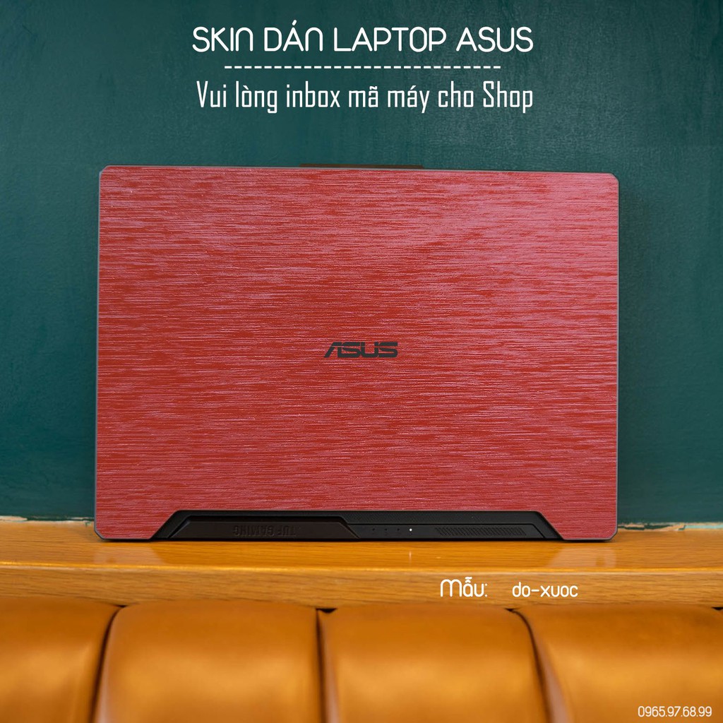 Skin dán Laptop Asus màu đỏ xước (inbox mã máy cho Shop)