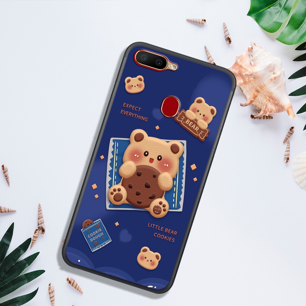 ỐP LƯNG OPPO A5S - A7 - A12 - F9 , IN HÌNH GẤU NÂU CHOCOLATE ĐÁNG YÊU.