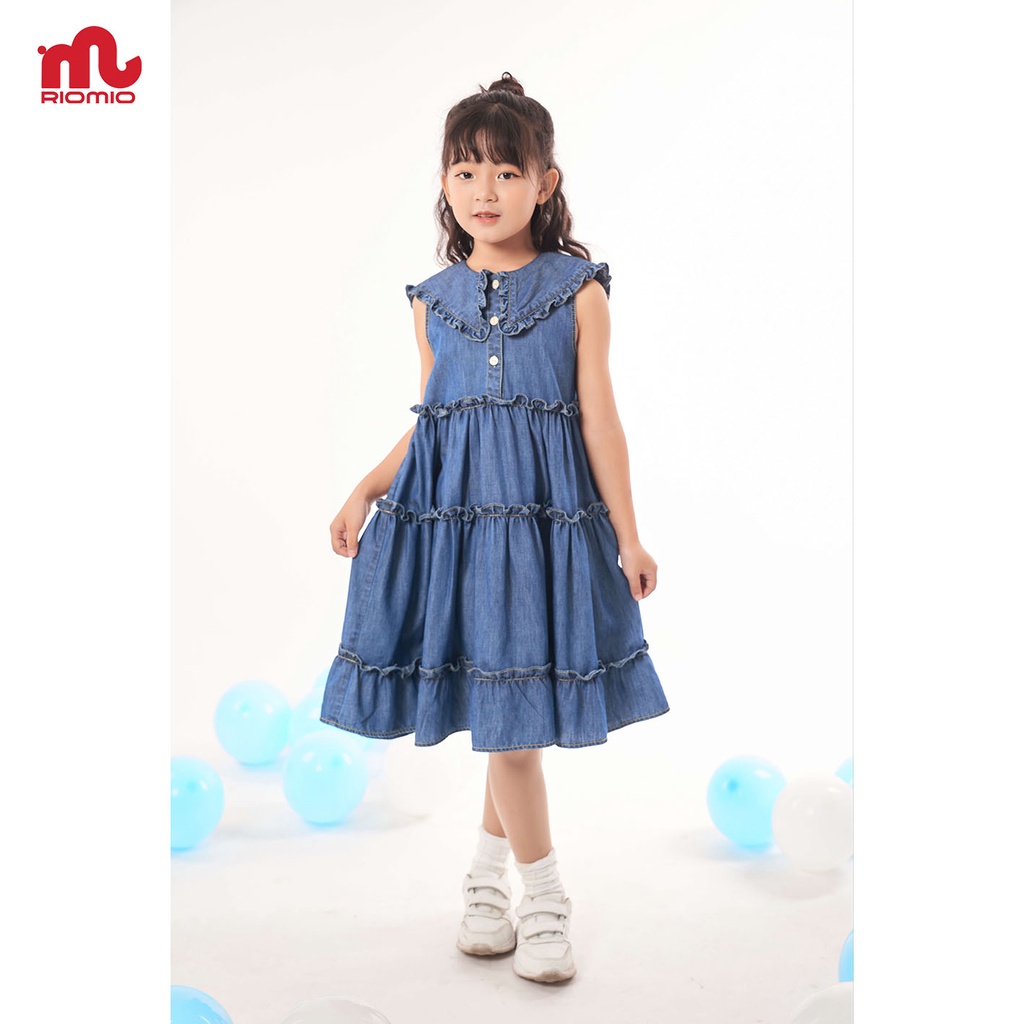 Váy bé gái 2-9 tuổi (13-33kg) dáng xòe RIOMIO 100% cotton jean USA cao cấp siêu xinh cho bé - RO211