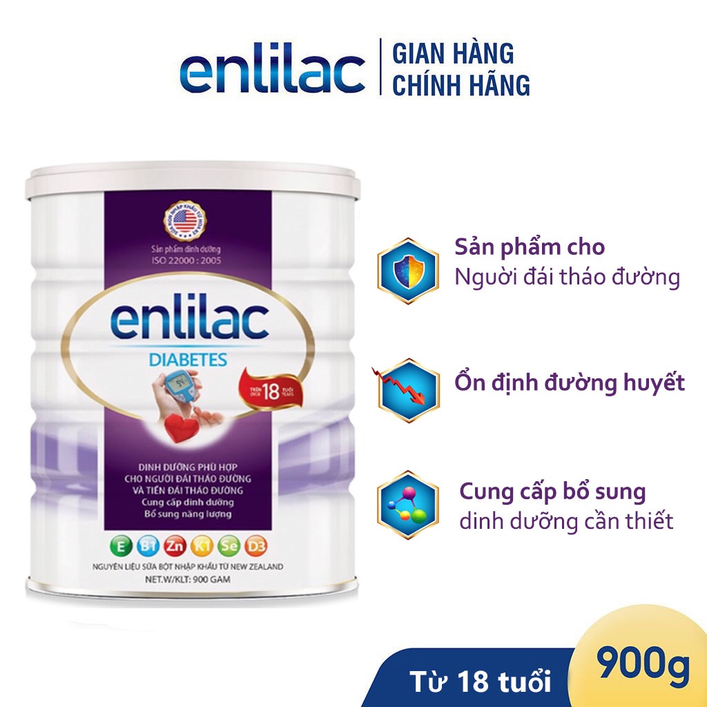 Sữa Cho Người Tiểu Đường, Giúp Ổn Định Đường Huyết ENLILAC Diabetes 400g-900g/Hộp