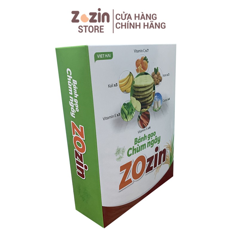 Bánh gạo chay cân bằng dinh dưỡng chùm ngây Zozin hộp 125g,hộp bánh quy giảm cân hạn chế thèm ăn,Zozinstore