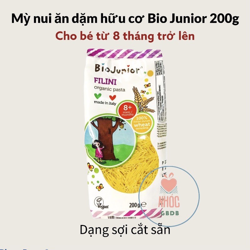 Mì ăn dặm hữu cơ Bio Junior 200g cho bé 8/10m+ (Ý)