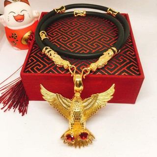 DÂY CHUYỀN VÀNG 24K ( MẶT ĐẠI BÀNG DÂY CAO SU ) TITAN CỰC BỀN MÀU