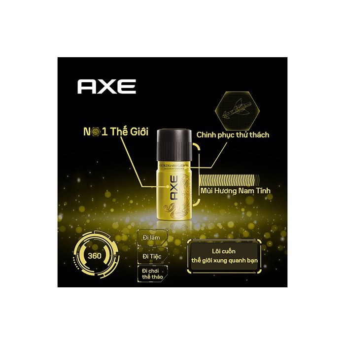 Xịt khử mùi AXE Gold Temptation hương Ngọt ngào chai 150ml