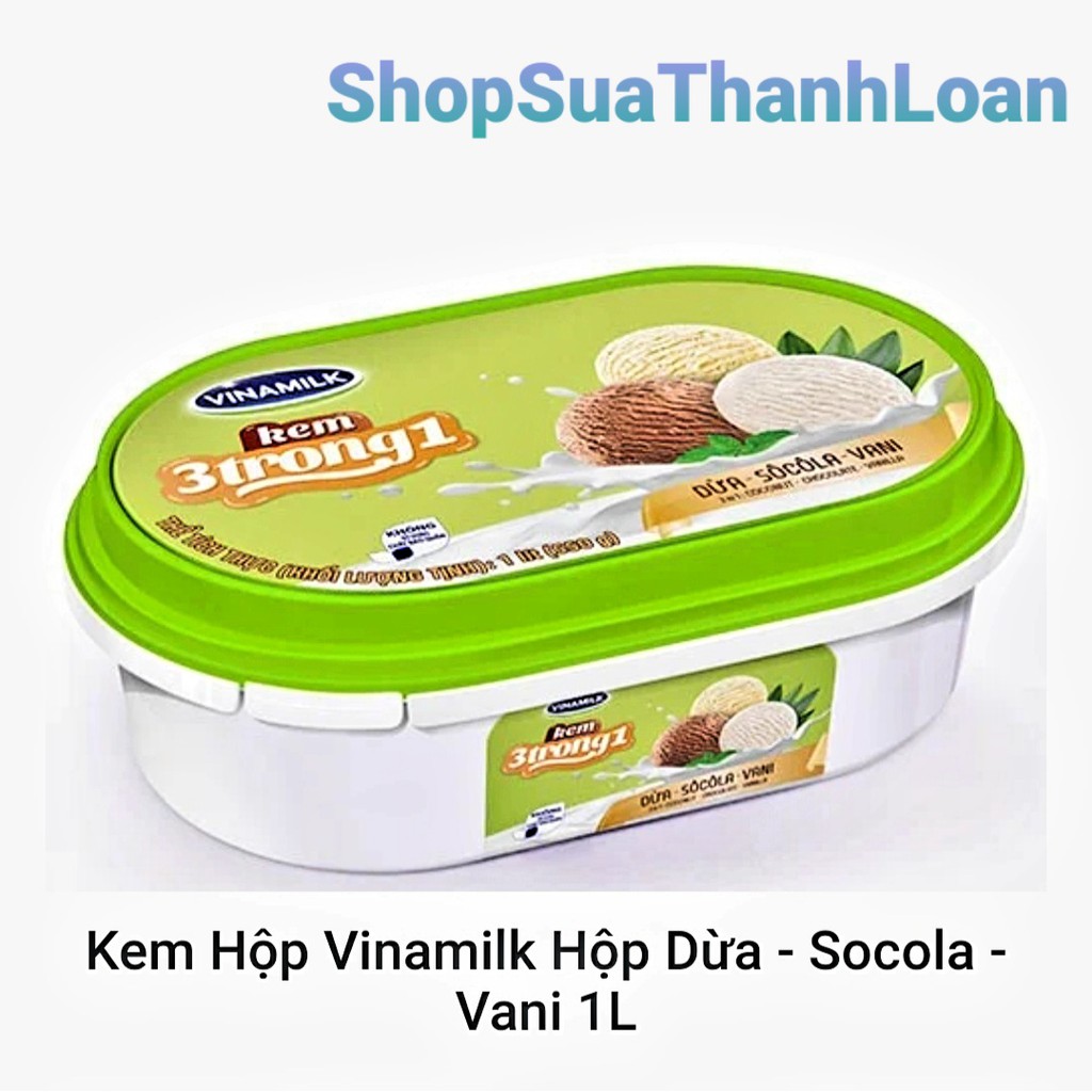 [GIAO NowShip] KEM HỘP VINAMILK ĐẬU XANH - HỘP 1L/450ML