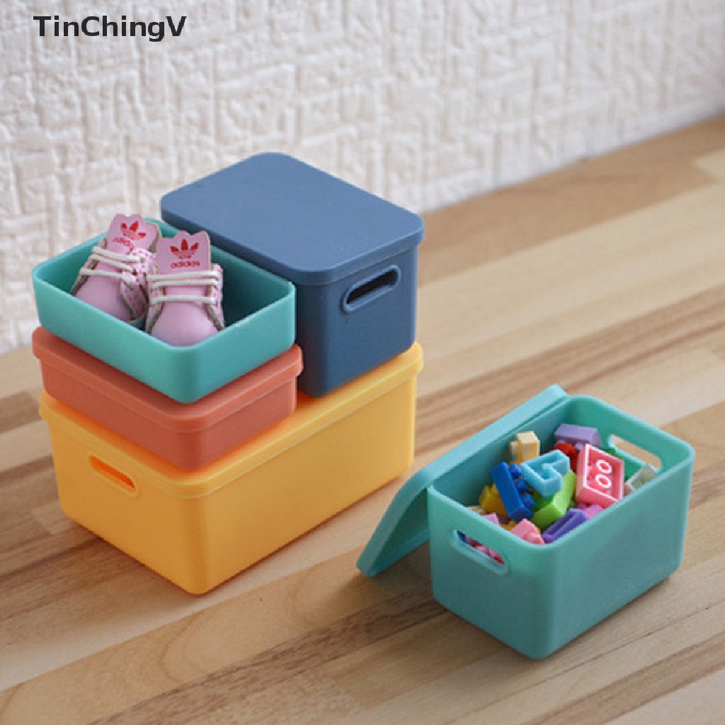 Bộ 6 Hộp Nhựa Mini 1: 6 1: 12 Dùng Đựng Đồ Chơi Búp Bê