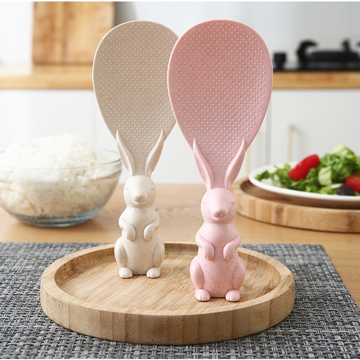 Muôi Xới Cơm Hình Thỏ Dễ Thương, Thìa xới cơm con thỏ Kiểu Dáng Cute Đứng, Thìa xới cơm dạng đứng