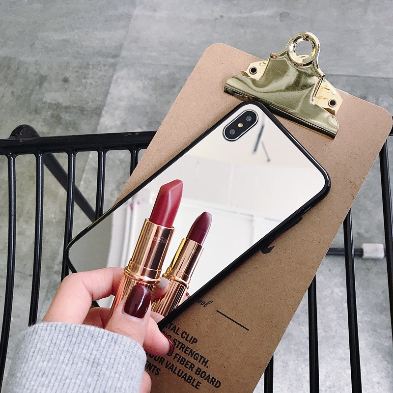 Ốp Điện Thoại TPU Mềm Tráng Gương Màu Đen Cho iPhone 14 13 12 11 Pro MAX X XS MAX XR 6s 7 8 PLUS
