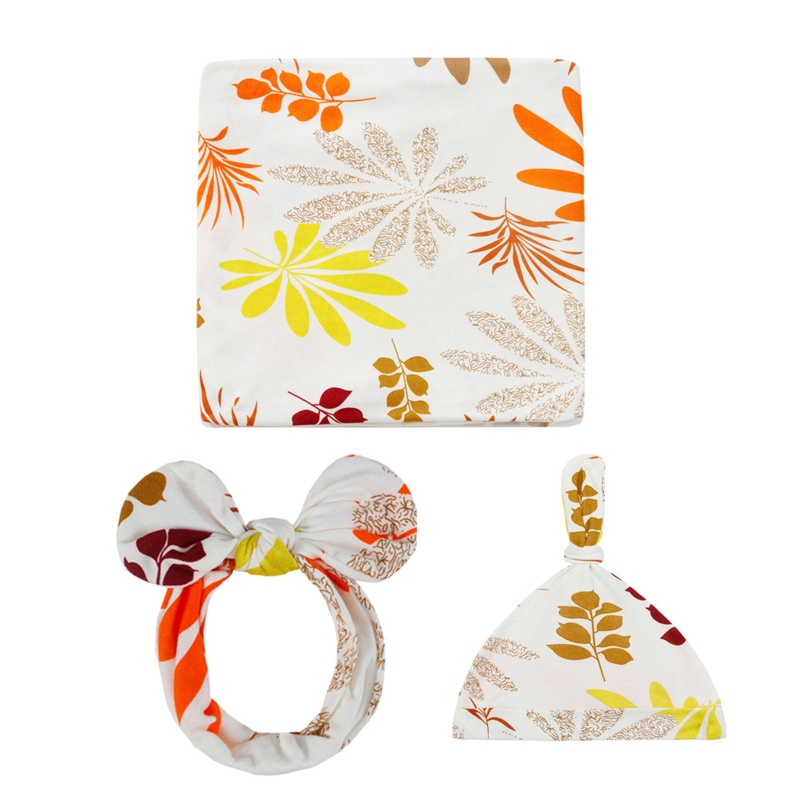 Set 3 Món Chăn Quấn Và Mũ Đội Khi Ngủ Dành Cho Trẻ Sơ Sinh