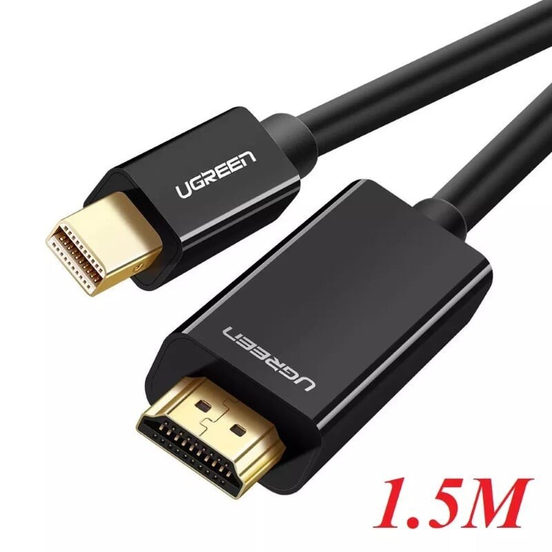 Cáp Mini DisplayPort (Thunderbolt) to HDMI dài 1.5M cao cấp độ phân giải 4K Ugreen 20848 - Hàng chính hãng