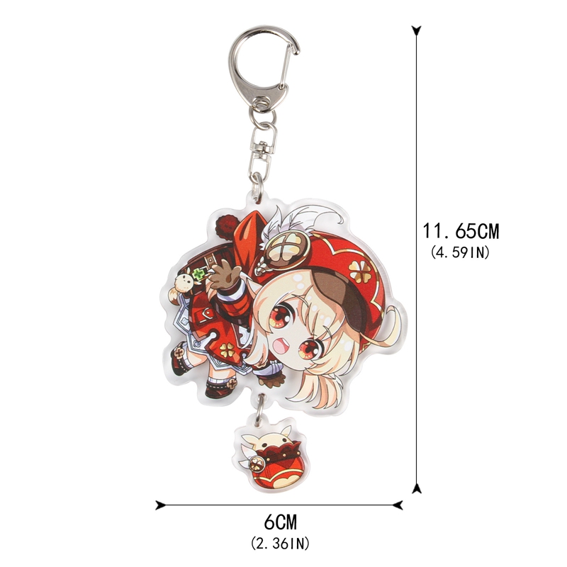 flowersqueen Móc chìa khóa mặt hình nhân vật Zhongli Tartaglia Albedo Ganyu Mona Fischl trong game Genshin Impact bằng acrylic