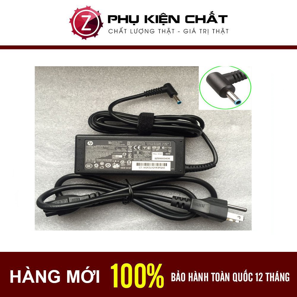 Sạc Laptop HP 19.5V 3.33A 65W dạng chân kim nhỏ 4.5x3.0mm !!Bảo Hành 12 Tháng + Tặng Dây Nguồn 1,5M!