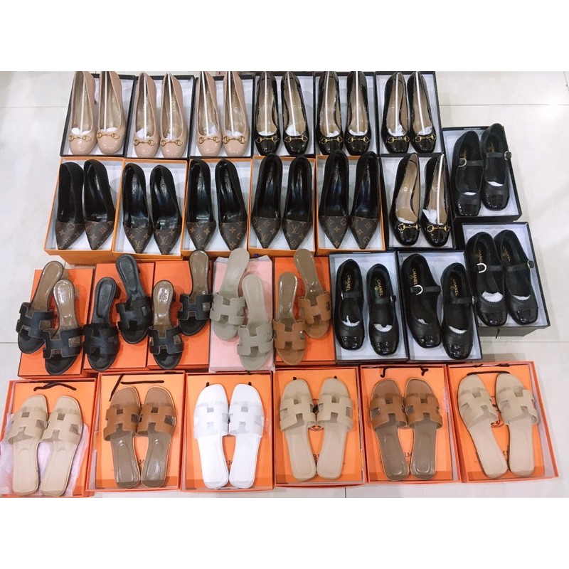Dép lê Hm full box. Đầy đủ tem mác, giấy tờ, túi vải, hộp giày dép theo hãng