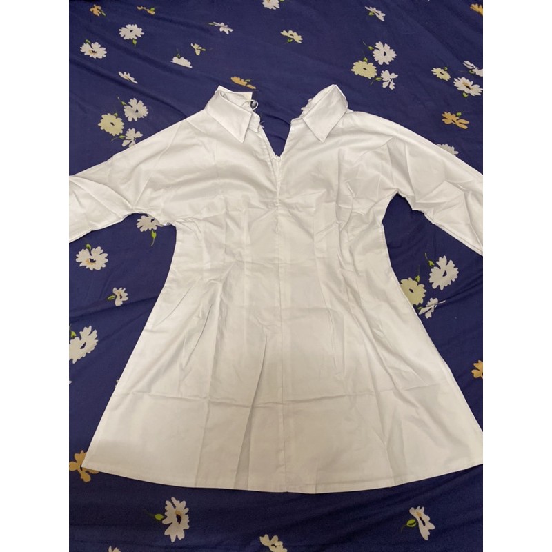 Váy sơ mi chiết eo dáng xoè mặc được hai kiểu