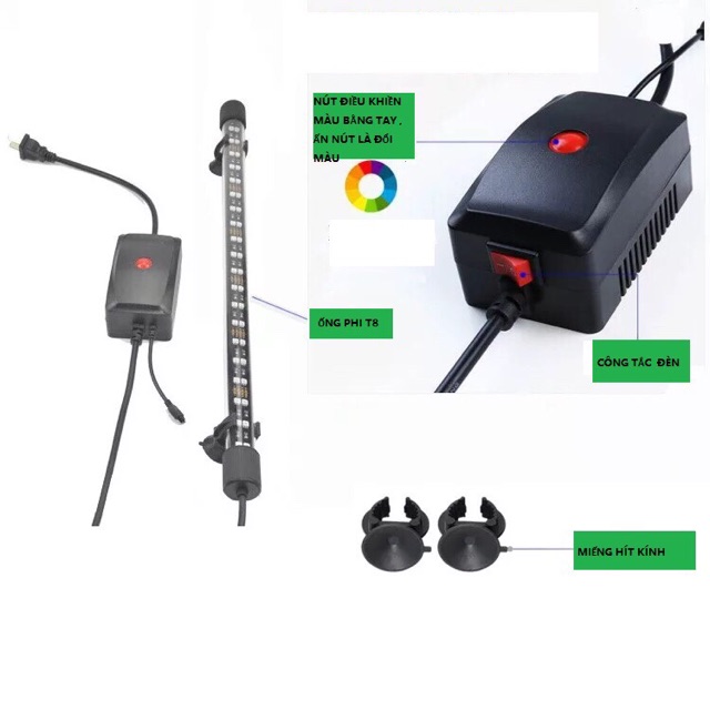 Đèn led remote đổi màu cho hồ cá 55cm-95cm