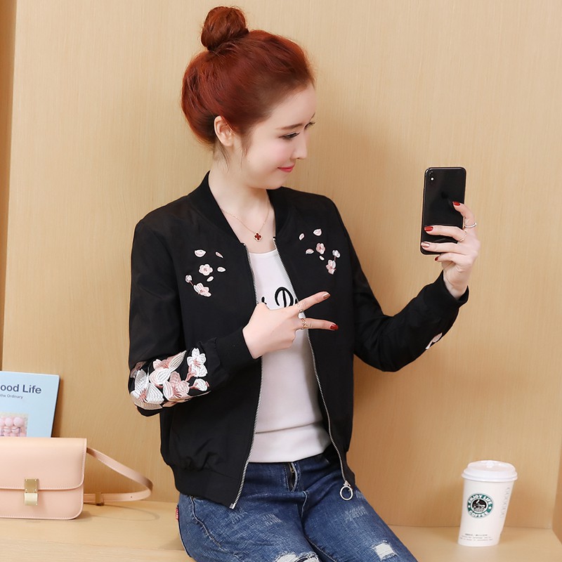 Áo bomber nữ, áo khoác nữ thêu hoa tay size 40-70kg 05-140919