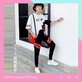 Bộ quần áo nam chất thun mát quần dài áo ngắn tay - C10