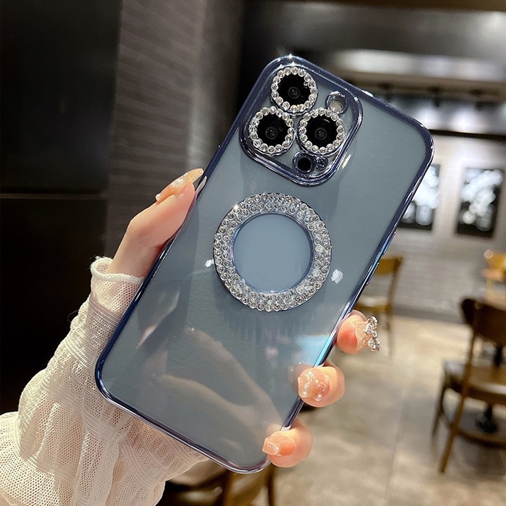 Ốp Điện Thoại Trong Suốt Đính Đá Lấp Lánh Sang Trọng Cho iPhone 11 11Pro 11Pro max 12 12Pro 12Pro max 13 13Pro 13Pro max