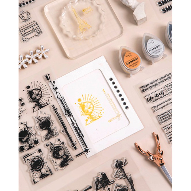 KimiTape Con dấu trong suốt clear stamp trang trí sổ sáng tạo