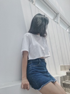 Set Basic Crop và Deep Jeans Skirt