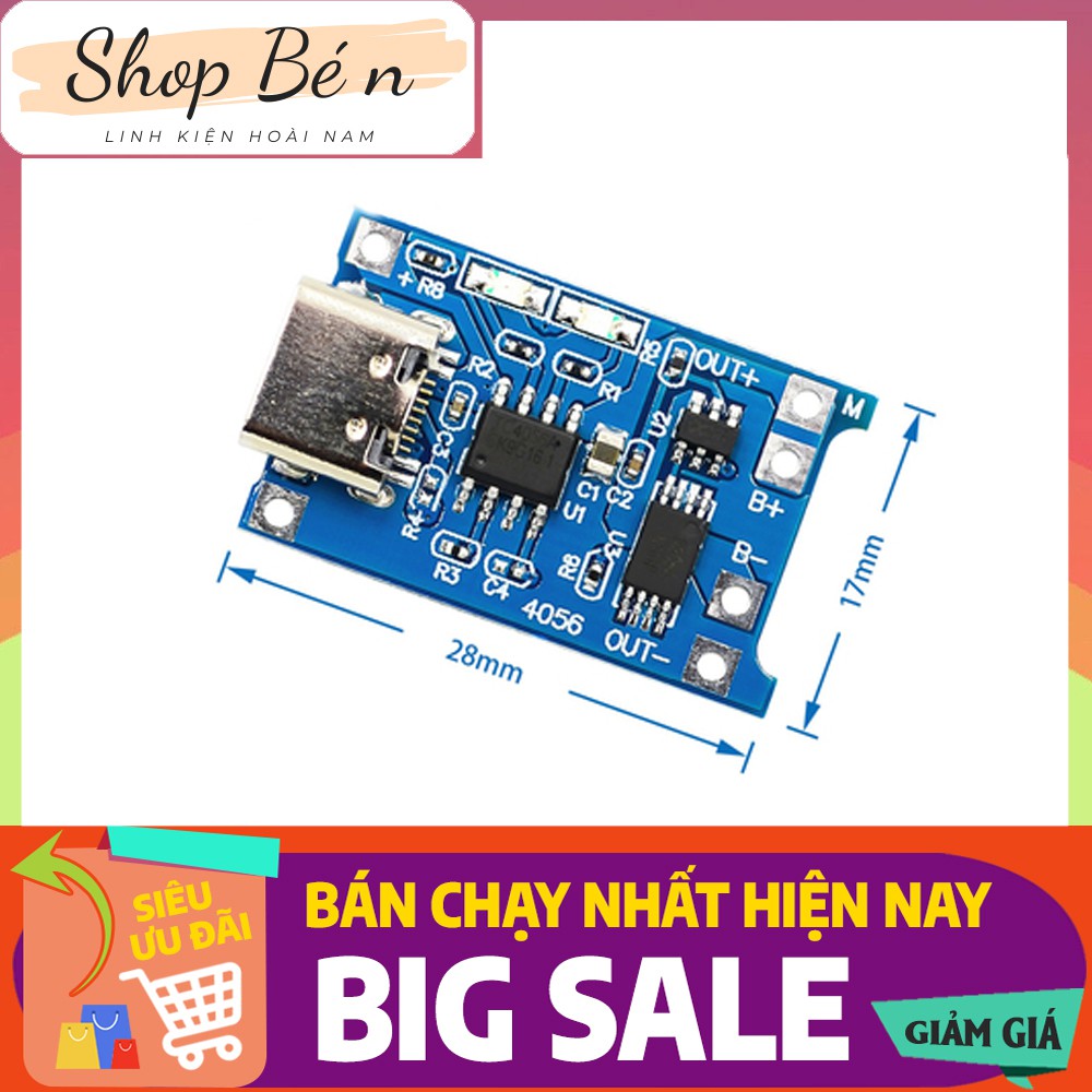 Mạch Sạc Pin 5v 1a Micro Usb 18650 + Chức Năng Bảo Vệ