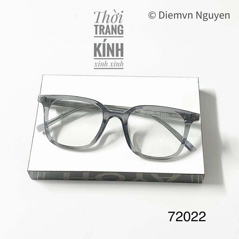 Gọng kính cận  unisex 72022_ Càng kính cốt kim loại chất Acetate dày dặn, cứng cáp
