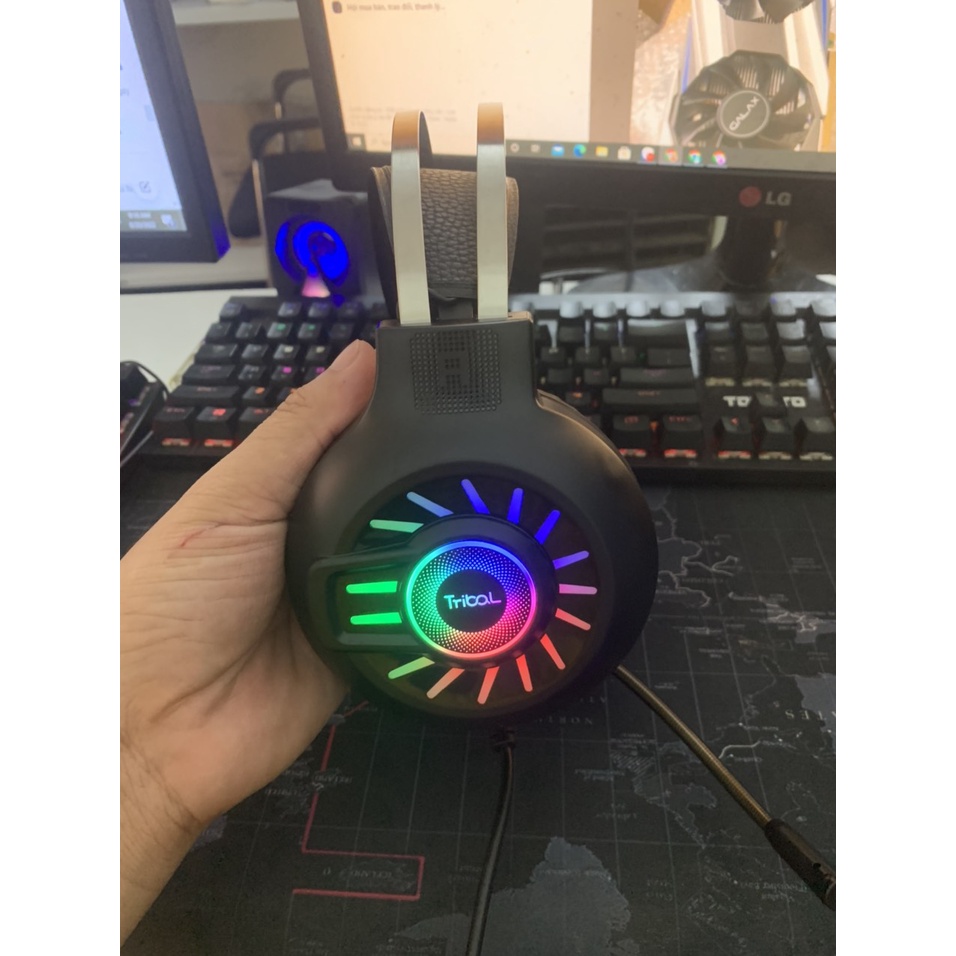 Tai nghe triball 7.1 cổng USB mic chống ồn gaming bảo hành 12 tháng