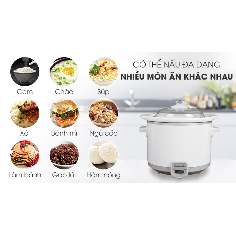 Nồi nấu cháo chậm Panasonic dung tích 1.5 lít NF-N15SRA sản xuất Malaysia - Bảo hành 12 tháng chính hãng