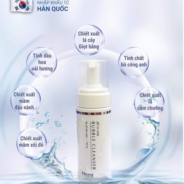Sữa Rửa Mặt Kiêm Tẩy Trang Hemi BUBBLE Cleanser  Hàn Quốc Chính Hãng | BigBuy360 - bigbuy360.vn