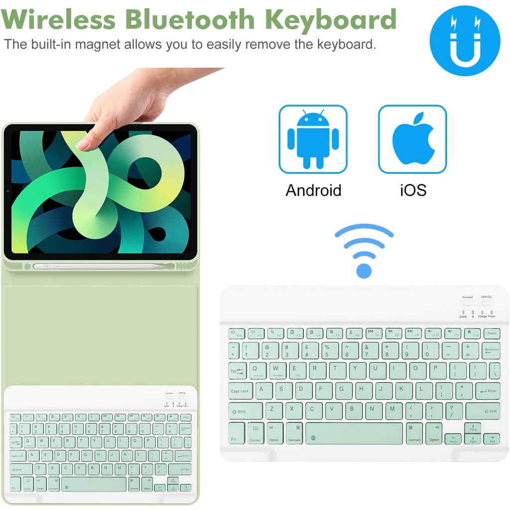 Bao Da Máy Tính Bảng Kèm Bàn Phím bluetooth Cho iPad pro11 / 12.9-iPad 56789 10.2 / Air5-4 10.9 / air1air2-9.7 2022 2018 mini5 / 4 Ốp