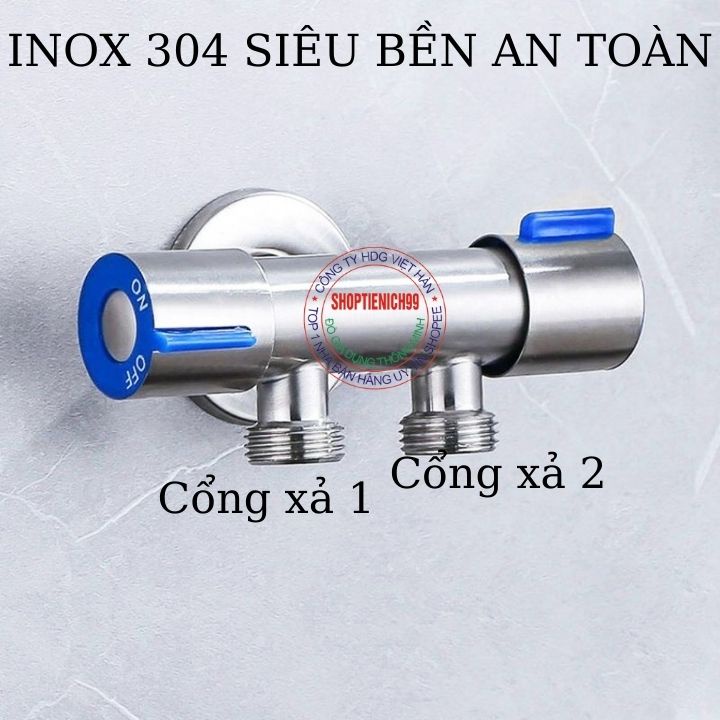 Van Nước 2 Cổng Xả, Van Nước Đa Năng 2 Cổng Xả Điều Khiển Thông Minh,Lắp Nối Đường Kính Lắp Ống Phi 21mm Inox 304.