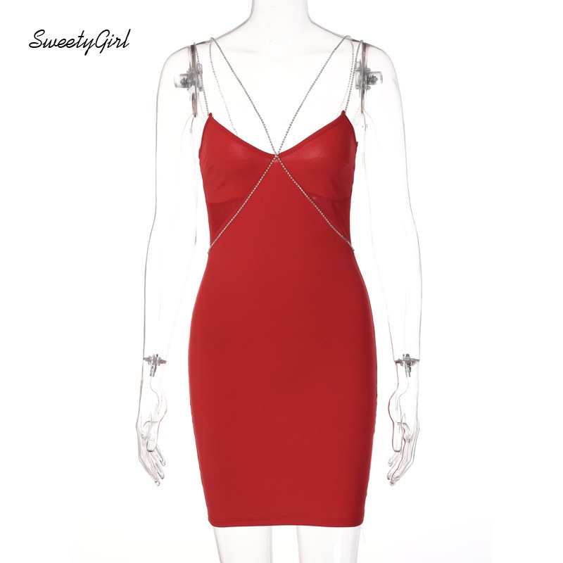 Đầm Hai Dây Phối Dây Xích Đan Chéo Thời Trang Dành Cho Nữ 2022