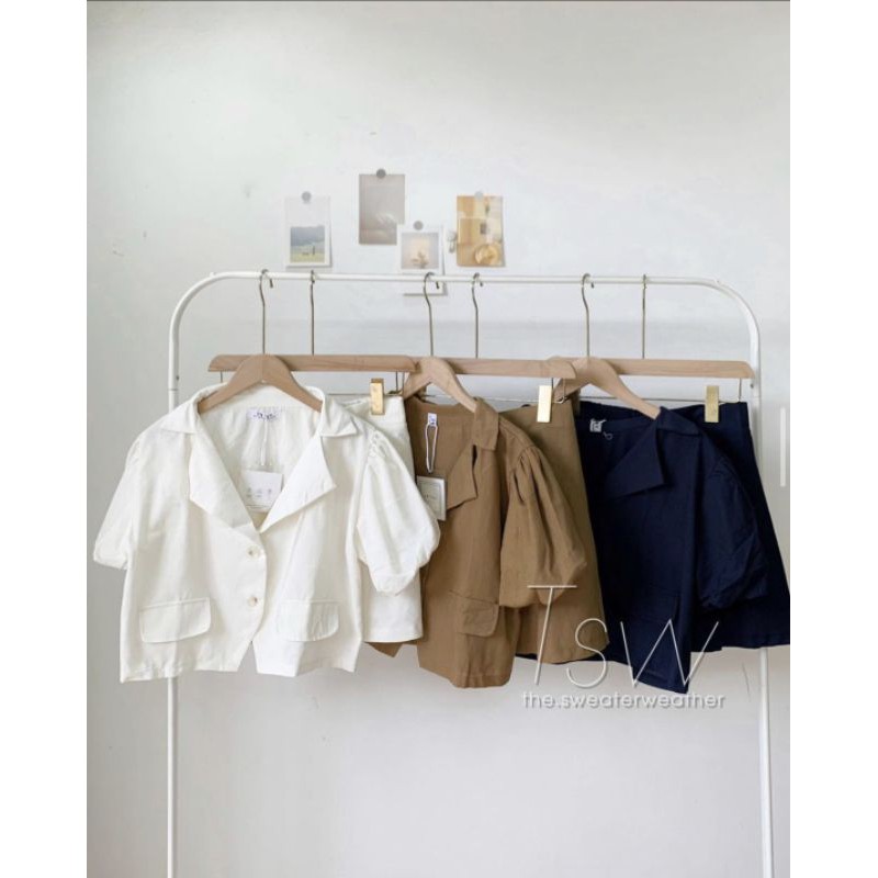 SET ÁO VEST CROPTOP KÈM CHÂN VÁY LINEN ULZZANG HÀN QUỐC