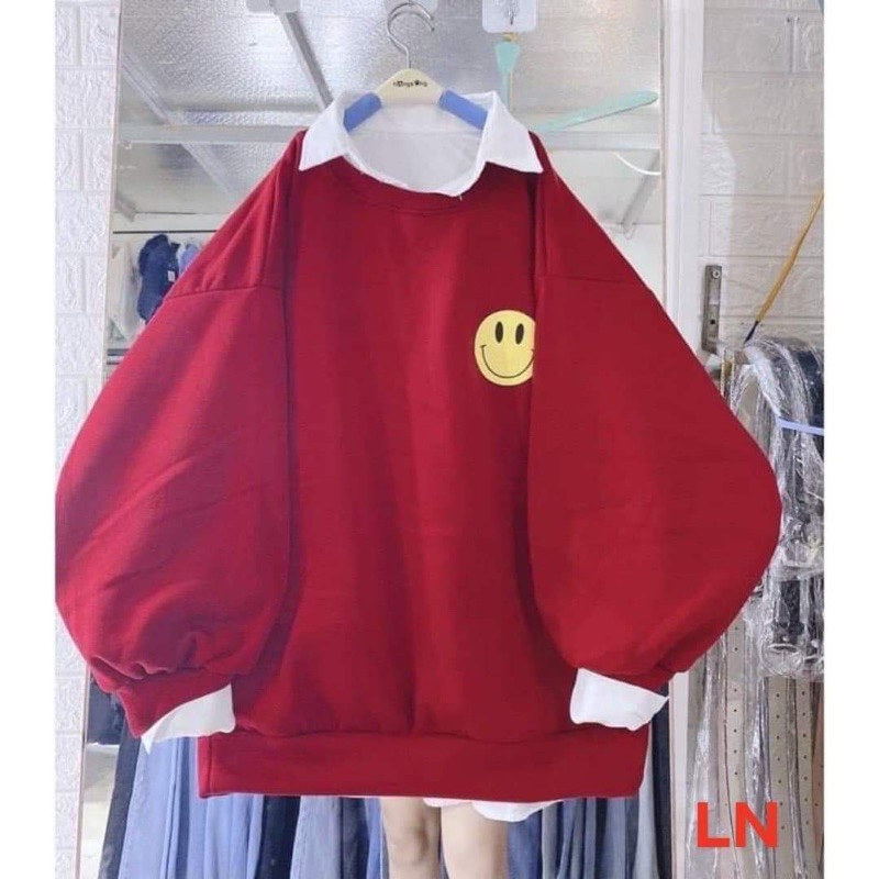 Áo nỉ bo lô gô mặt cười vàng LN11