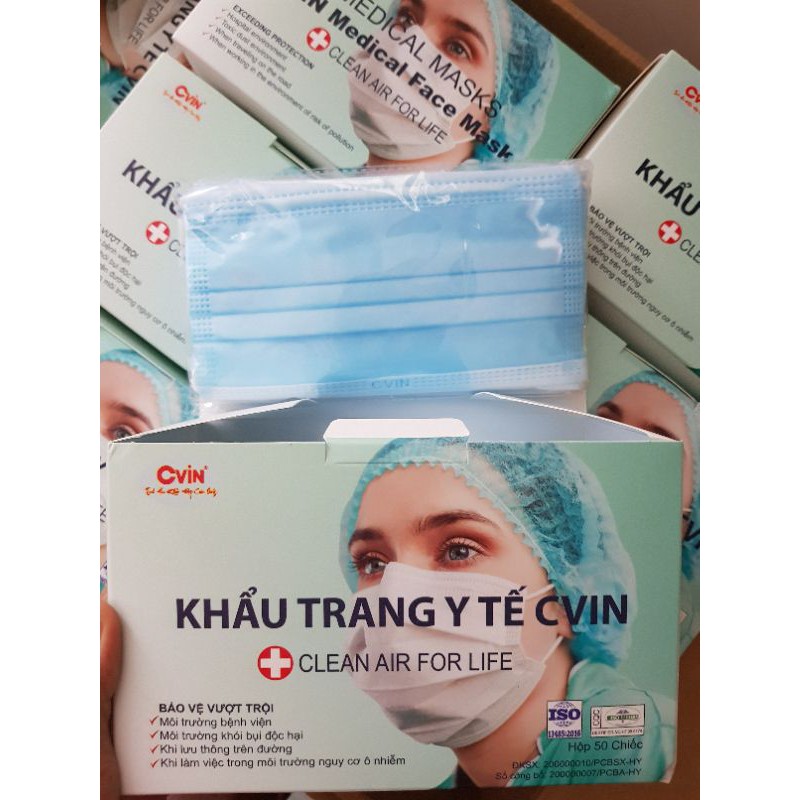 Khẩu trang y tế 4 lớp kháng khuẩn hộp 50 cái