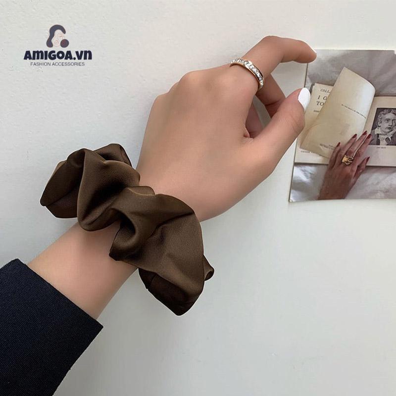 ✨✨Dây Buộc Tóc Bằng Vải Satin Cỡ Lớn Thiết Kế Đơn Giản