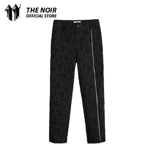 Quần dài unisex thiết kế vải xốp ống rộng - TRACK PANT ZIP ỐNG RỘNG NWAR - THE NOIR
