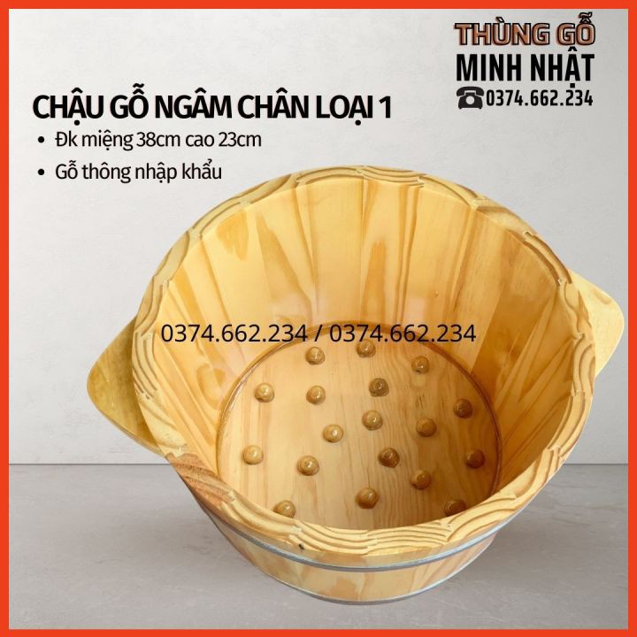 Chậu gỗ ngâm chân⚡Loại 1⚡bồn ngâm chân gỗ thông nhập khẩu