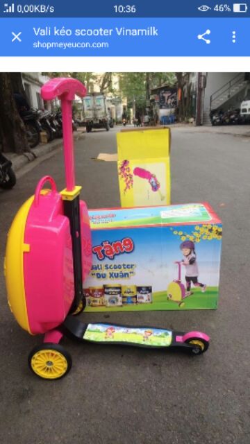 Vali kéo kết hợp xe scooter