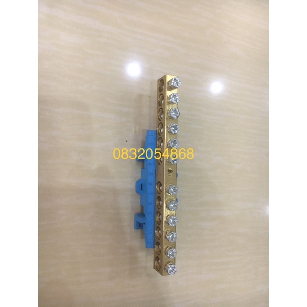 Cầu đấu trung tính cầu tiếp địa 12P có đế nhựa