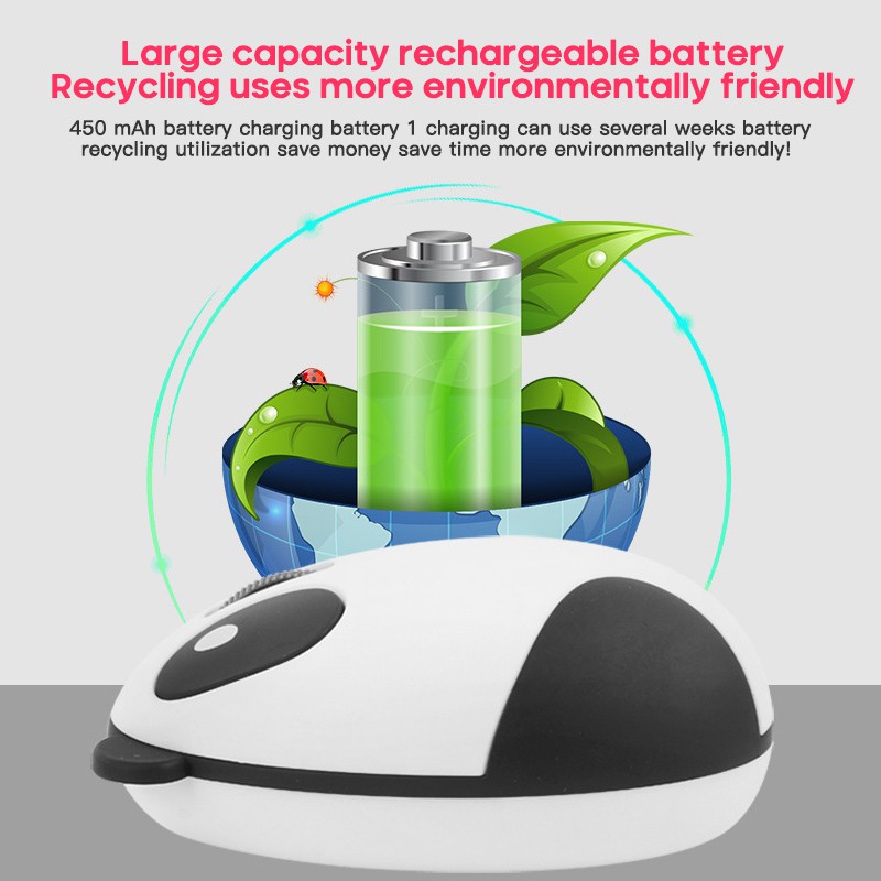 ✔✔ Wireless Charging Panda Silent Mouse Cartoon Animal Cute Cute Mouse Bluetooth Panda Charging Mouse 【Yuee】