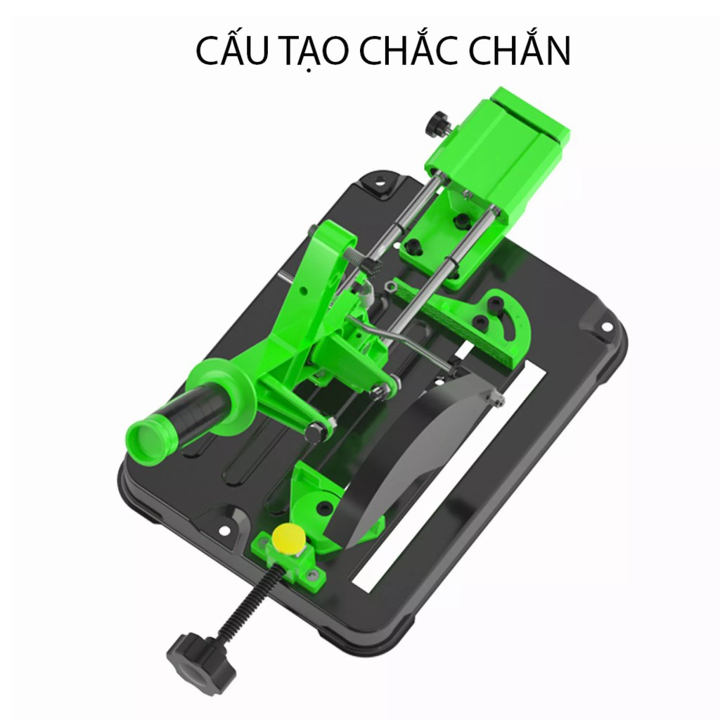 Bàn gắn máy mài thành bàn cắt đa năng - Có thanh kéo di chuyển tiện lợi - Chất liệu Thép tinh luyện . Tặng