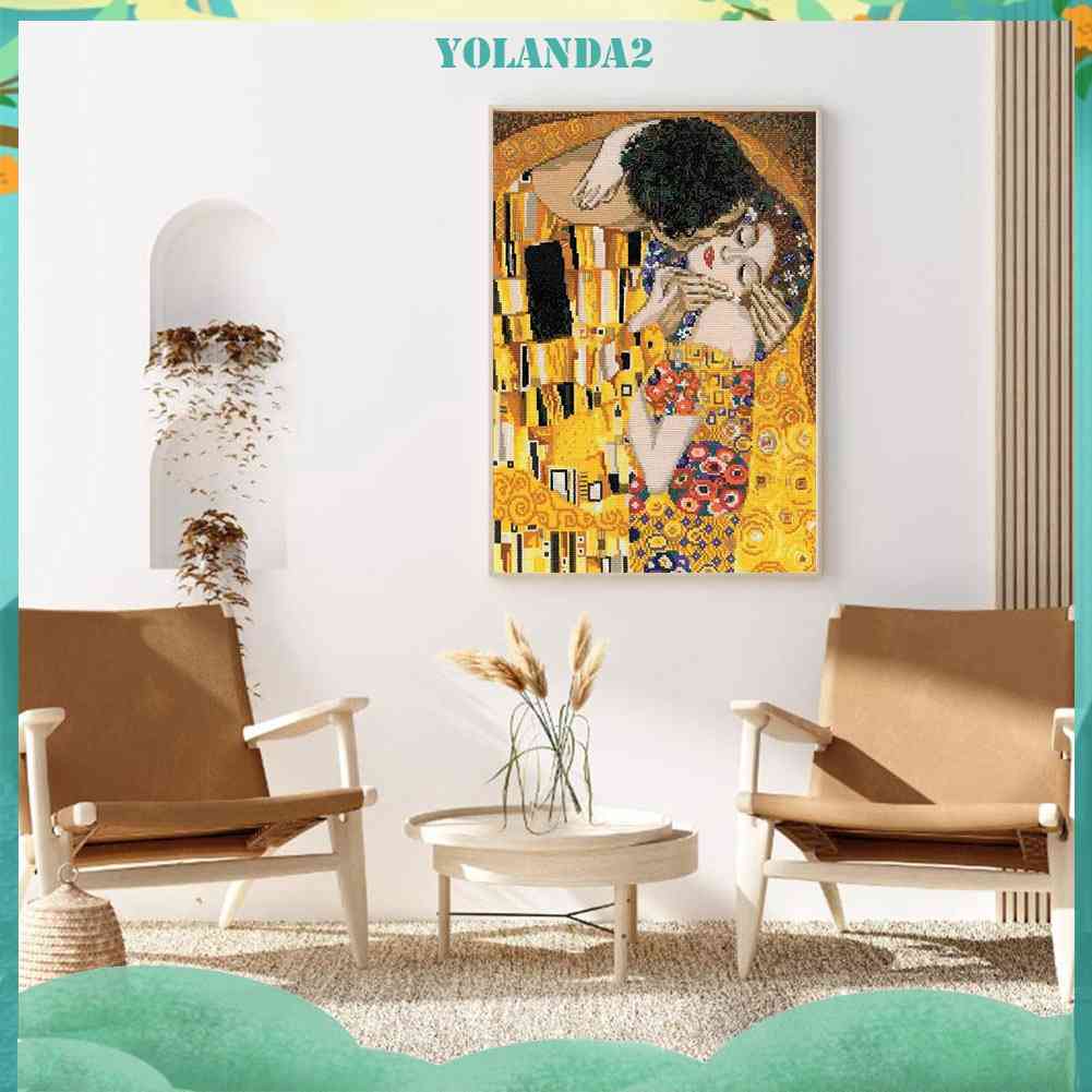 Toàn Bộ Bộ Tranh Thêu Chữ Thập 3 Sợi 11CT DIY Hình Nụ Hôn Kremlin