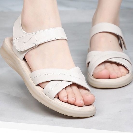 Xăng đan Da Đế Mềm Chống Trượt Thoải Mái Thời Trang Đi Biển Cho Nữ