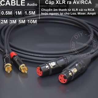 Cặp dây canon ra hoa sen chuyển âm từ vang sang âm ly diy 0.5 đến 5 mét - xlr female to rca