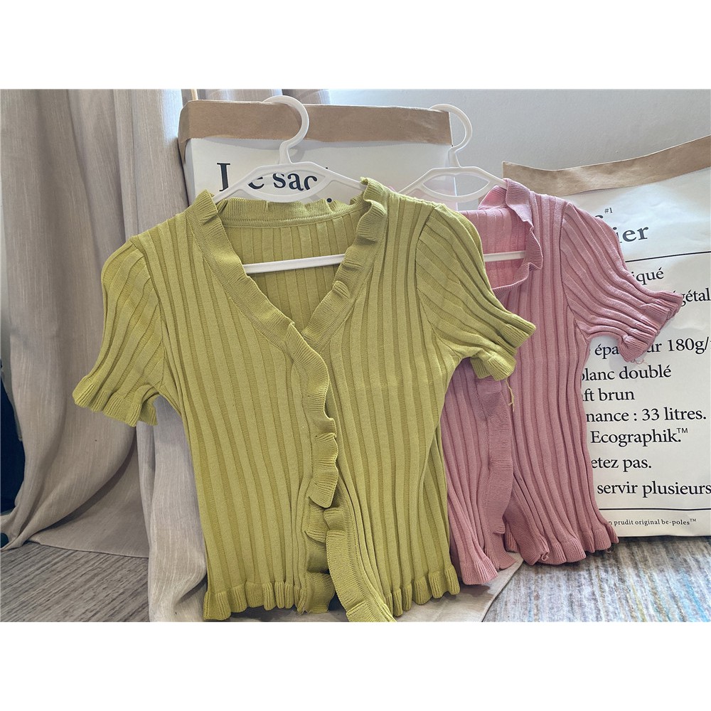 SUXI Áo cardigan dệt kim phong cách Hàn Quốc