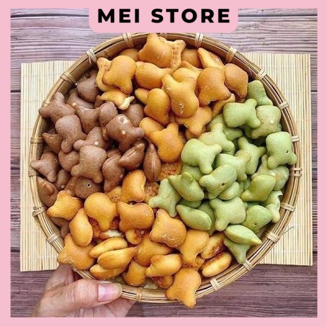 Bánh Gấu Nhân Kem Mix 3 Màu Thơm Giòn Ngon 420g