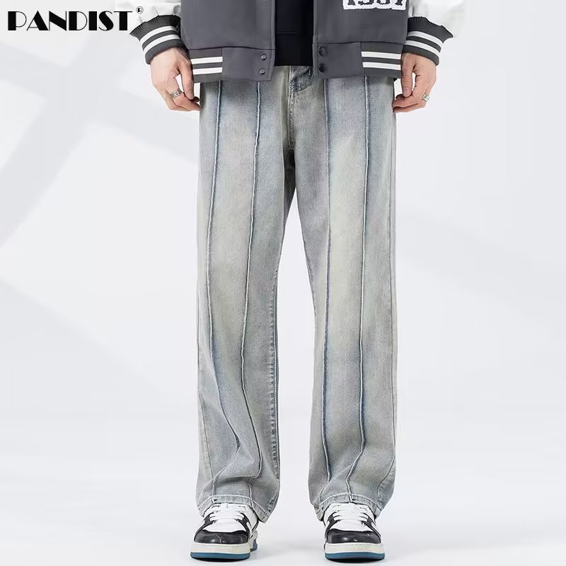 Quần Jean Dài Dáng Rộng Oversize Chống Mài Mòn Thời Trang Phong Cách Nhật Bản Cho Nam Size S-3XL